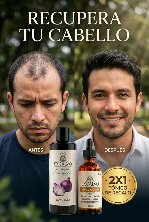 EXCALVO Tónico + Shampoo - Crecimiento Natural